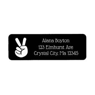 Personalized Peace Sign Return Mailing Label