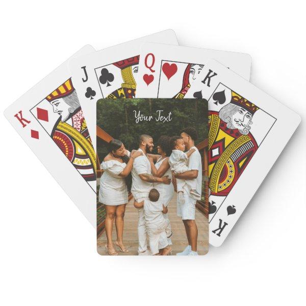 Personalized Photo & Custom Text Template  Poker Cards