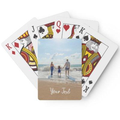 Personalized Photo & Custom Text Template  Poker Cards