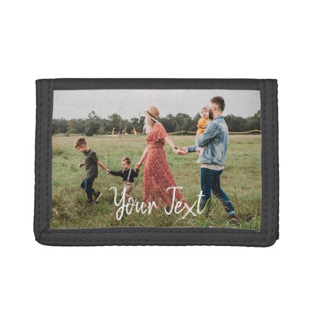 Personalized Photo & Custom Text Template Trifold Wallet