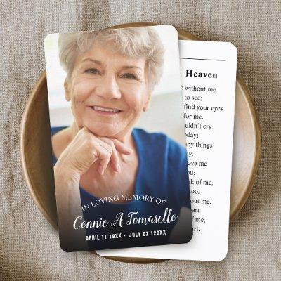Personalized Photo Sympathy Funeral Memorial Card