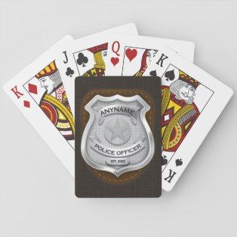 Personalized Police Officer Sheriff Cop NAME Badge Playing Cards