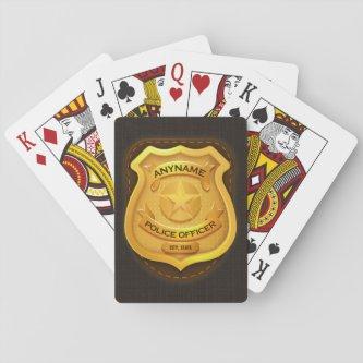 Personalized Police Officer Sheriff Cop NAME Badge Playing Cards