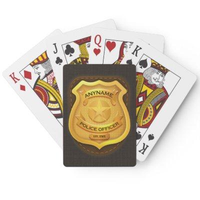 Personalized Police Officer Sheriff Cop NAME Badge Poker Cards