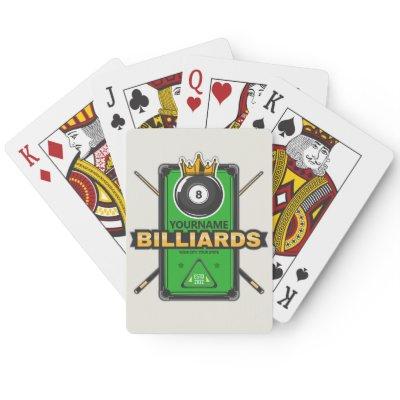 Personalized Pool Hall NAME 8 Ball Crown Billiards Poker Cards
