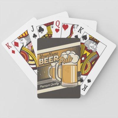 Personalized Premium Cold Beer Mug Pub Bar  Playing Cards