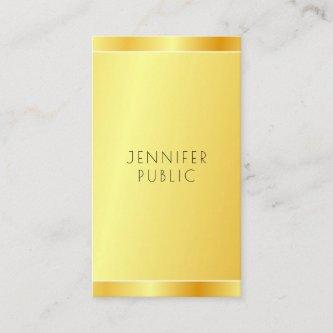 Personalized Professional Elegant Faux Gold Modern