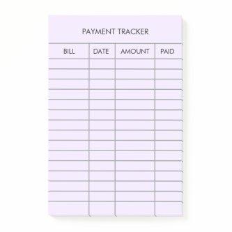 Personalized Purple Payment Tracker  Post-it Notes