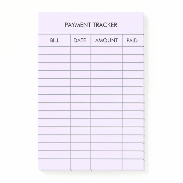 Personalized Purple Payment Tracker  Post-it Notes