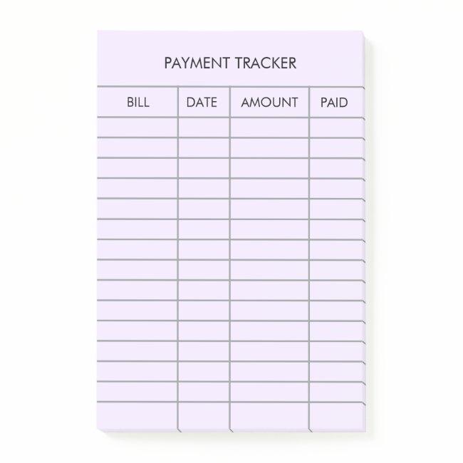 Personalized Purple Payment Tracker Post-it Notes
