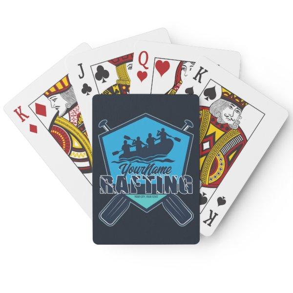 Personalized Rafting Whitewater River Adventure  Poker Cards