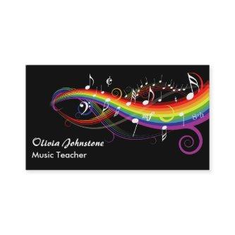 Personalized Rainbow White Music Notes on Black