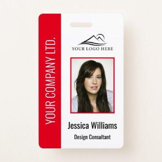 Personalized Red Corporate Employee Security ID  Badge