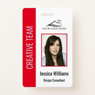 Personalized Red Corporate Employee Security ID  Badge