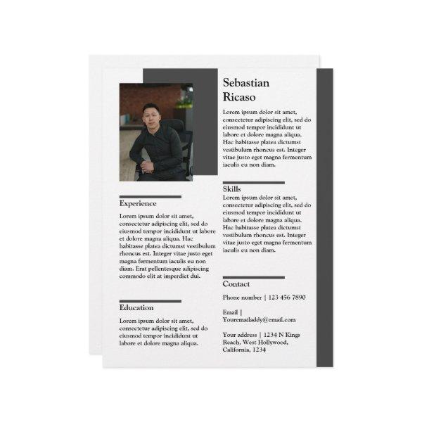 Personalized resume with photo template letterhead