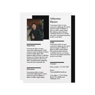 Personalized resume with photo template letterhead