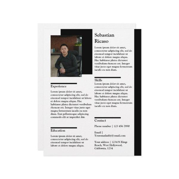 Personalized resume with photo template letterhead