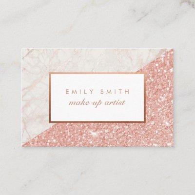 Personalized Rose Gold Marble Glitter Cards