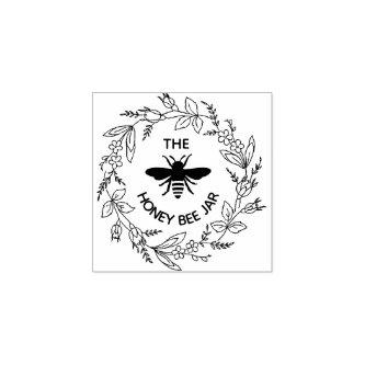 Personalized Rubber Stamp - HoneyBee Jar