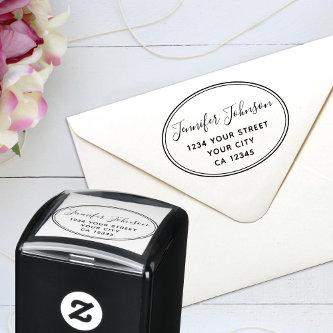 Personalized Script Name Return Address Self-inking Stamp