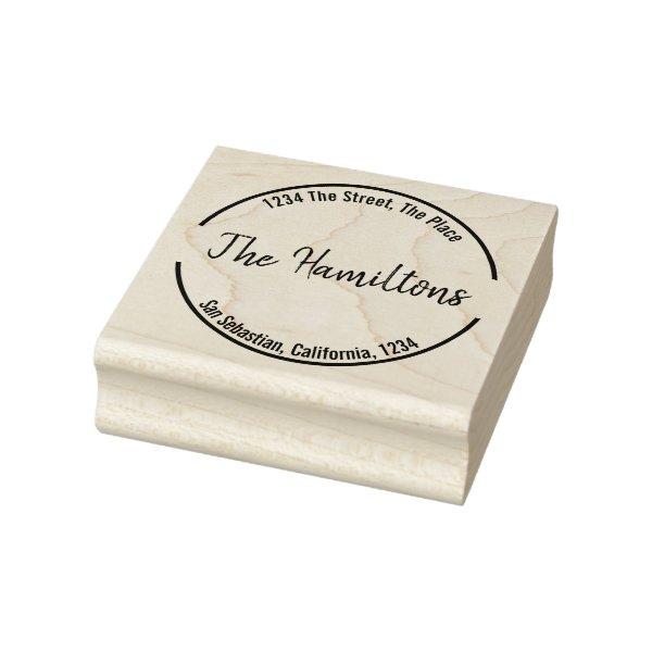 Personalized simple (circle border) rubber stamp
