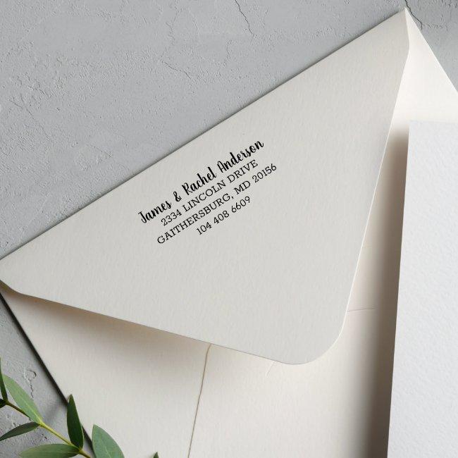 Personalized Simple Couples Return Address Self-inking Stamp