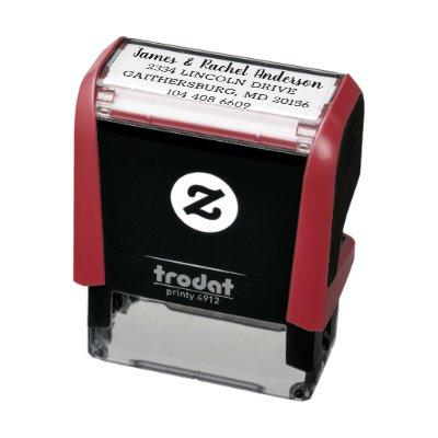 Personalized Simple Couples Return Address Self-inking Stamp
