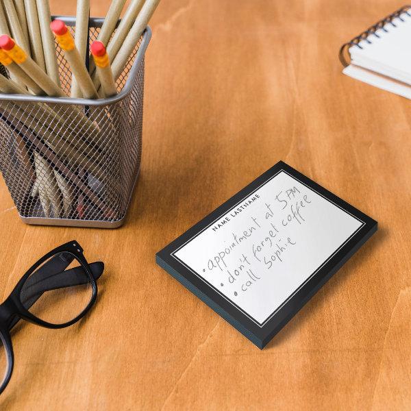Personalized Simple Modern Black White Frame Post-it Notes