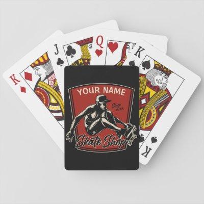 Personalized Skate Shop Grab Trick Skateboarding  Playing Cards
