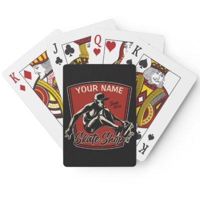 Personalized Skate Shop Grab Trick Skateboarding  Poker Cards