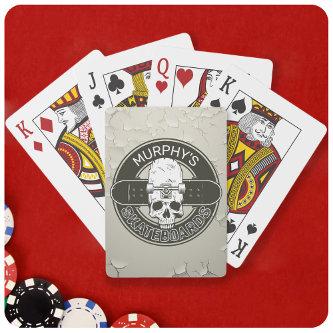 Personalized Skater NAME Skull Skateboarding Skate Poker Cards
