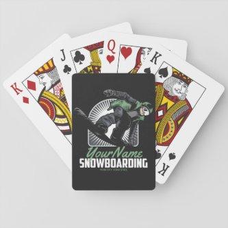 Personalized Snowboarding Snow Boarder Shredding  Playing Cards
