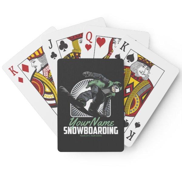 Personalized Snowboarding Snow Boarder Shredding  Poker Cards