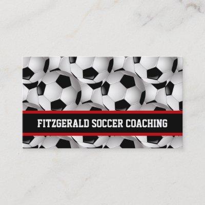 Personalized Soccer Ball Pattern Black Red White