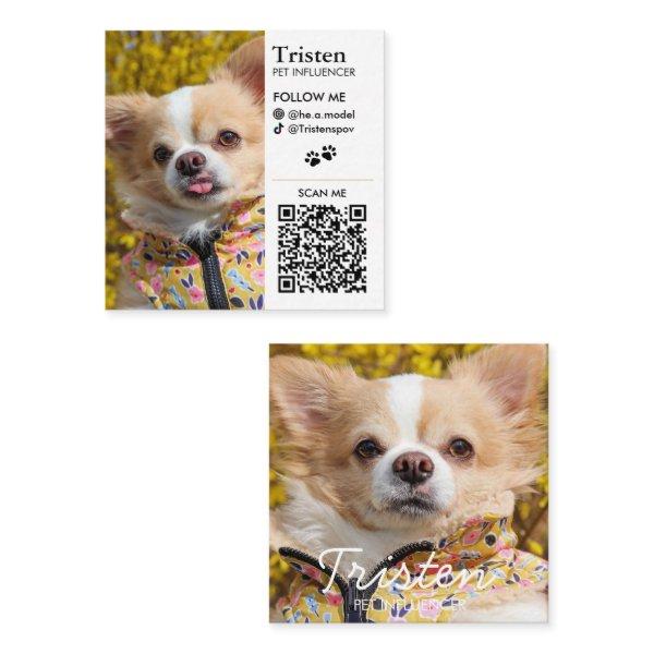 Personalized Social Media Double Photo QR Square