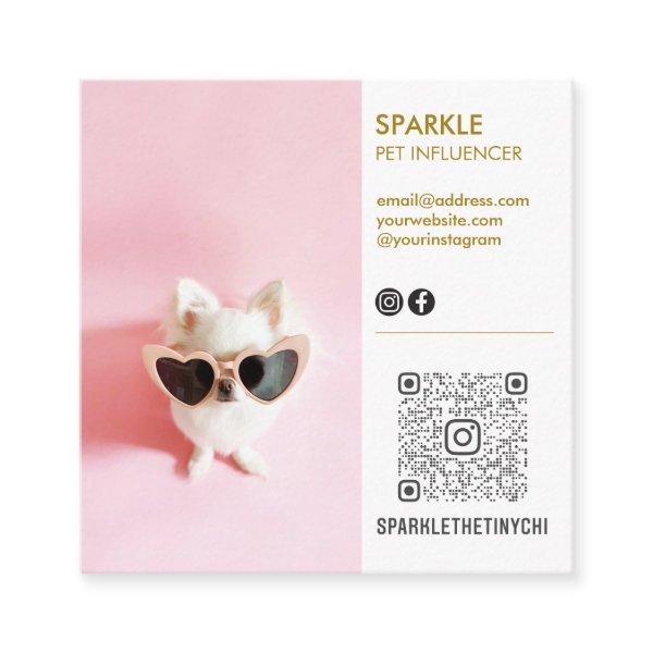 Personalized Social Media Double Photo QR Square