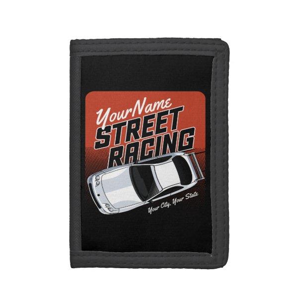 Personalized Street Racing Race Car Motorsport  Trifold Wallet