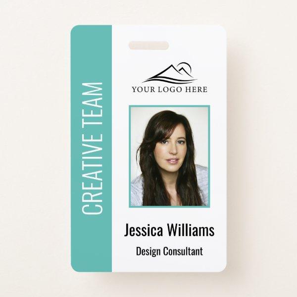 Personalized Teal Corporate Employee Security ID  Badge