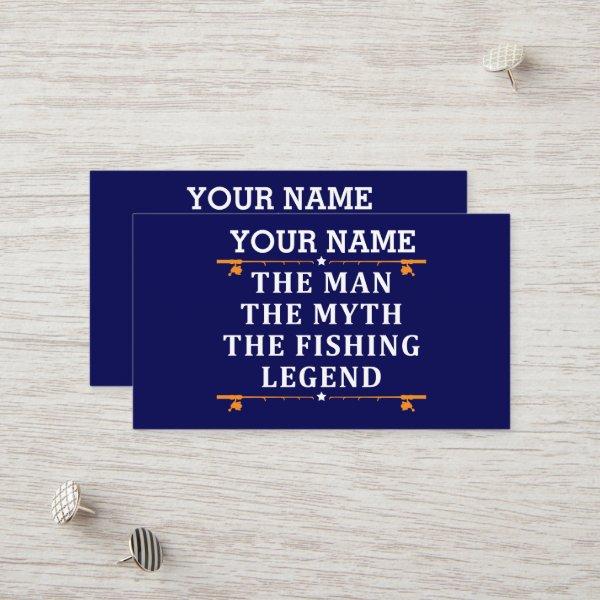 Personalized The Man The Myth The Fishing Legend Discount Card