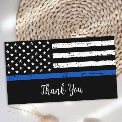 Personalized Thin Blue Line Flag Police Thank You
