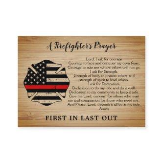 Personalized Thin Red Line Firefighter Prayer