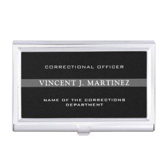 Personalized Thin Silver Line Corrections Officer  Case
