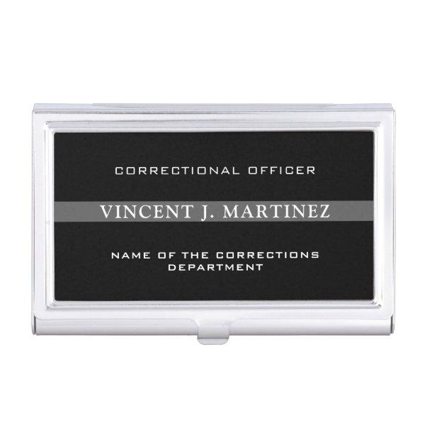 Personalized Thin Silver Line Corrections Officer  Case