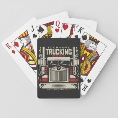 Personalized Trucking 18 Wheeler BIG RIG Trucker  Playing Cards
