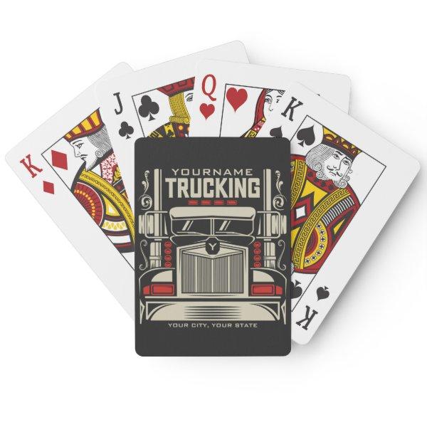 Personalized Trucking 18 Wheeler BIG RIG Trucker  Poker Cards