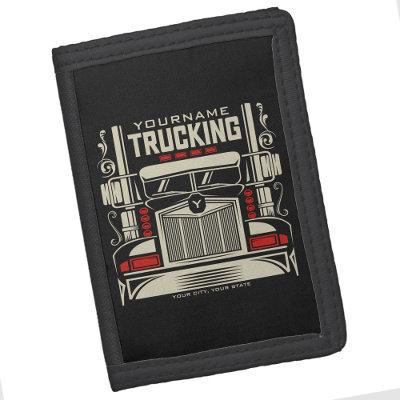 Personalized Trucking 18 Wheeler BIG RIG Trucker  Trifold Wallet