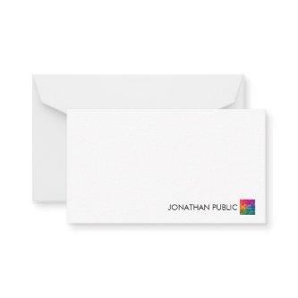 Personalized Upload Company Logo Here Your Name Note Card