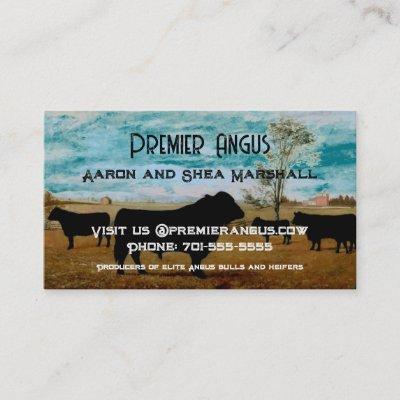 Personalized Vintage Angus Cattle