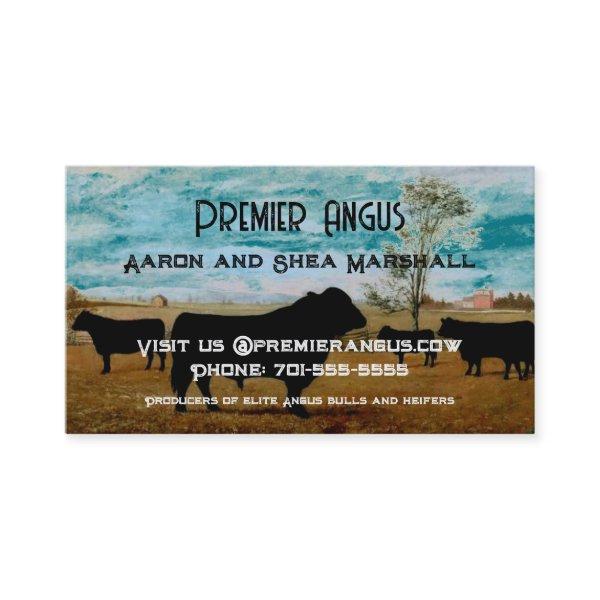 Personalized Vintage Angus Cattle