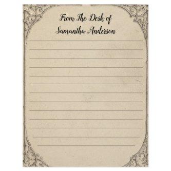 Personalized Vintage Antique Distressed Linned  Letterhead